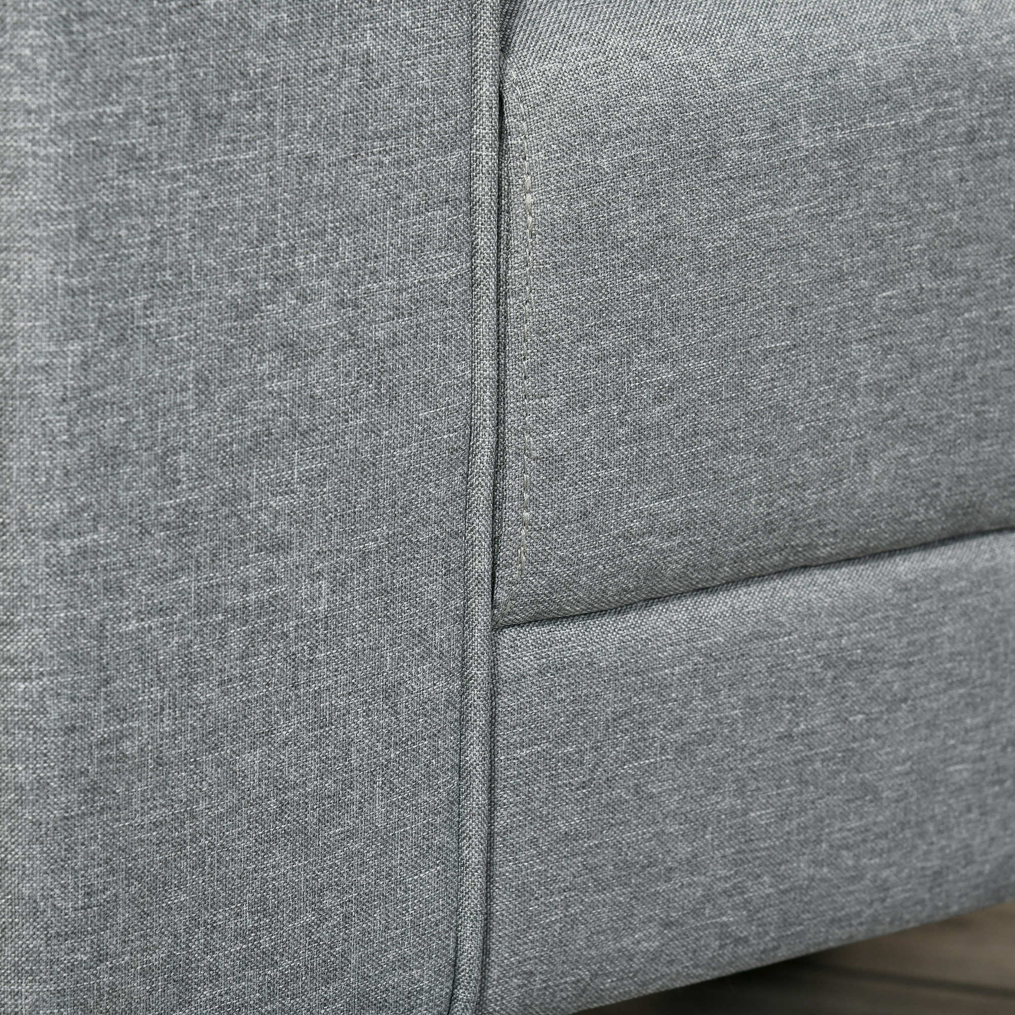 Modern Button Tufted Armchair with Rubber Wood Legs and Thick Padding, Grey Single Sofas   at Gallery Canada