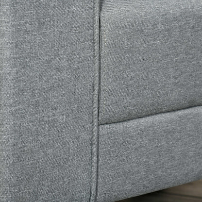 Modern Button Tufted Armchair with Rubber Wood Legs and Thick Padding, Grey Single Sofas   at Gallery Canada