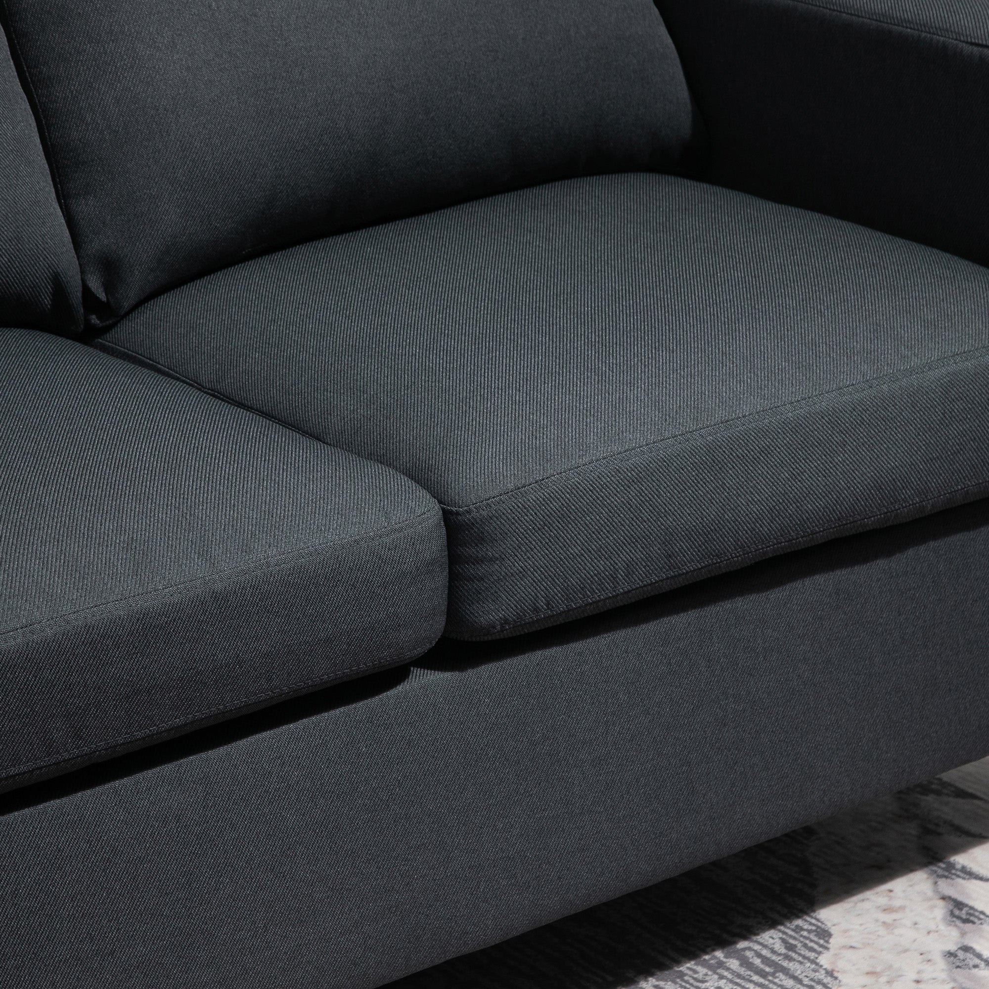 L-Shape Sofa, Modern Sectional Couch with Ottoman, Corner Sofa for Living Room, Dark Grey Sofas & Reclining Chairs at Gallery Canada