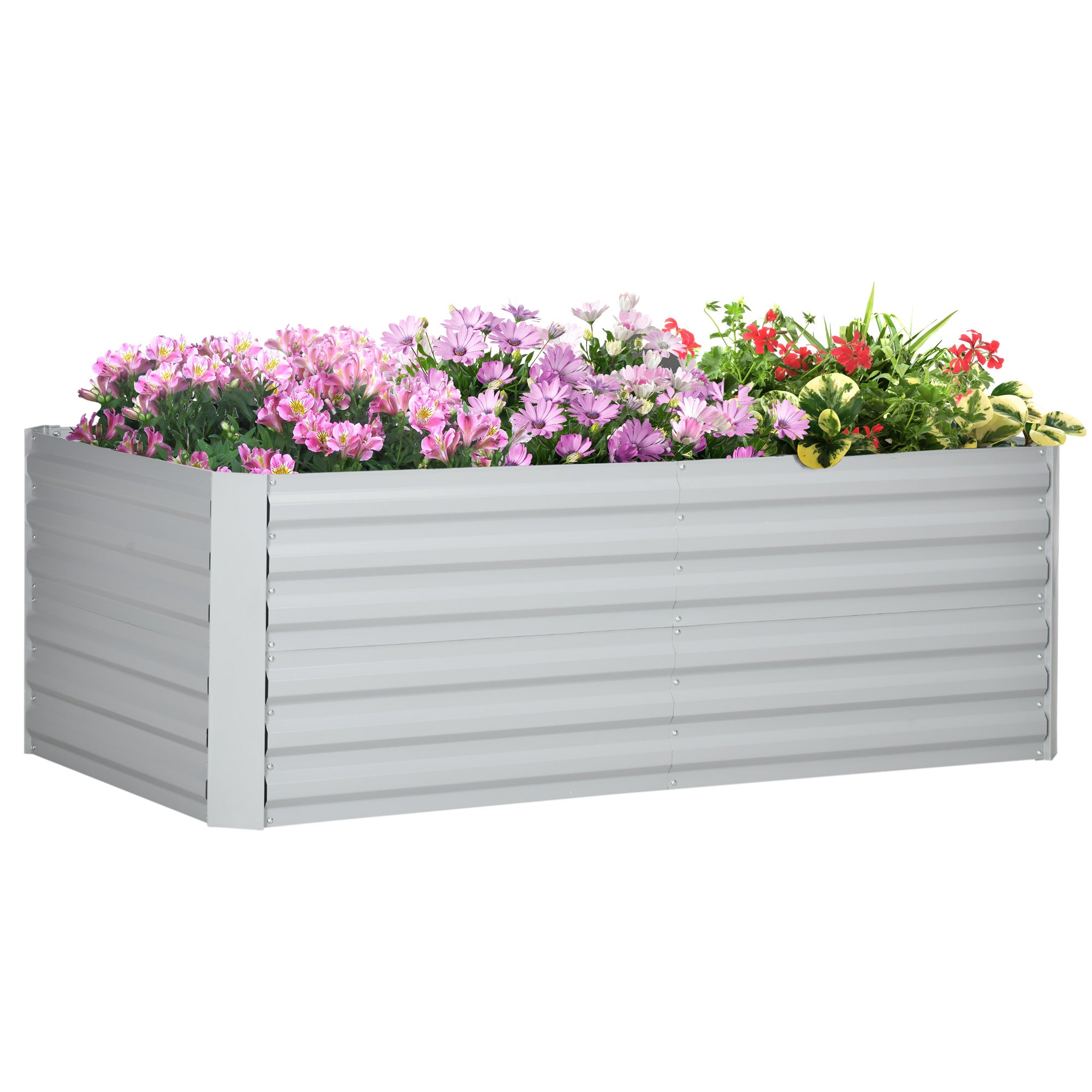Galvanized Raised Garden Bed, Steel Outdoor Planters with Reinforced Rods, 71