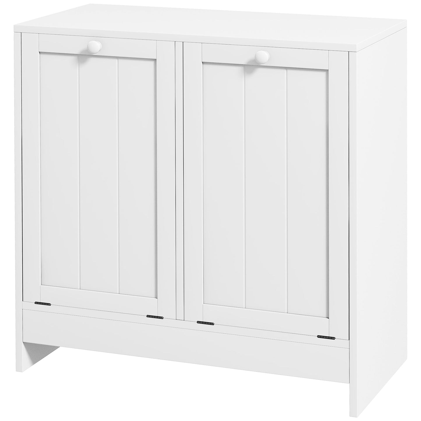 Tilt-Out Laundry Storage Cabinet, Modern Laundry Hamper with 2 Compartments for Bathroom Washroom, White Bathroom Cabinets White  at Gallery Canada