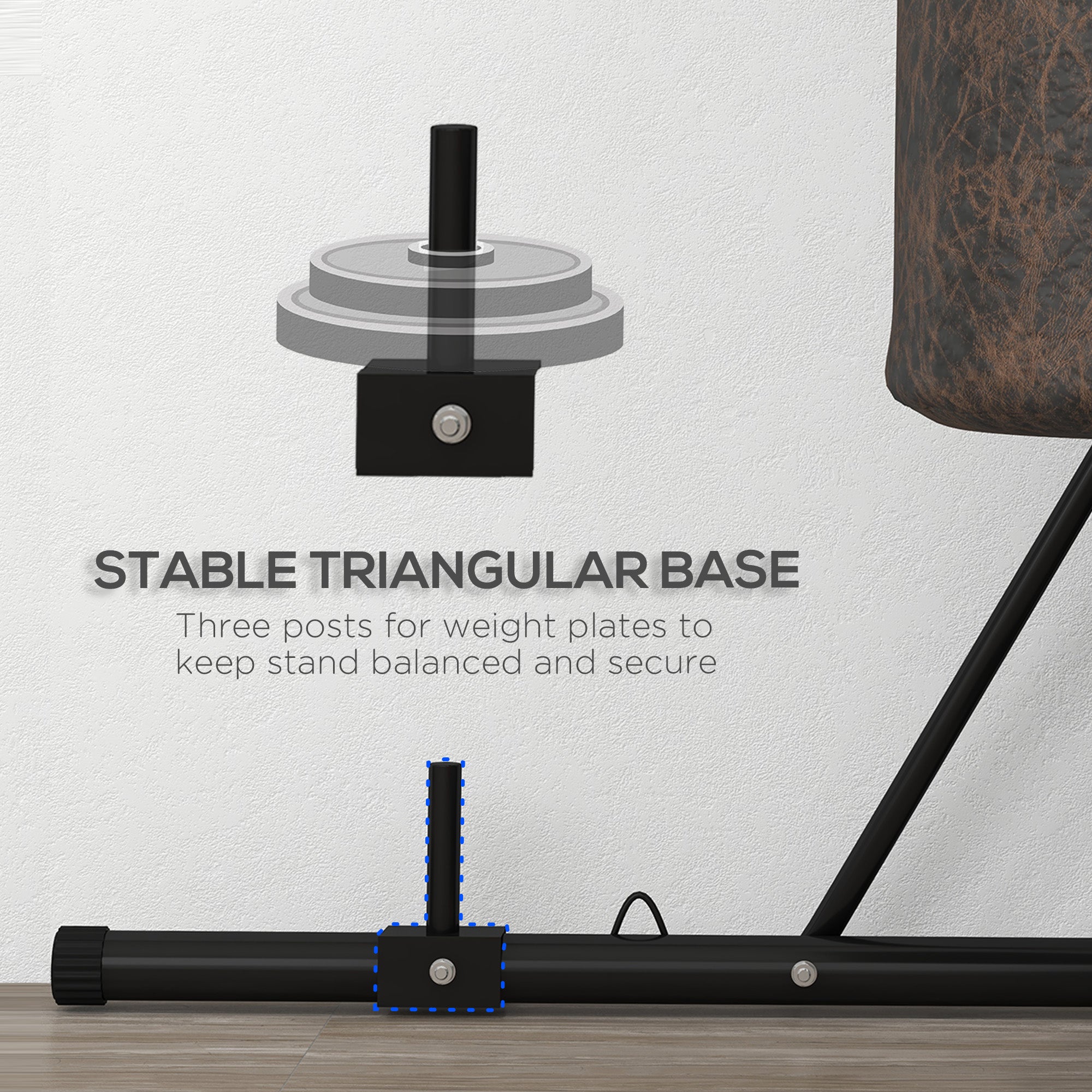 Foldable Punch Bag Stand, Adjustable Height Heavy Bag Stand with Weighted Base, Freestanding for Home Gym, Stand Only Punching Bag Hangers at Gallery Canada