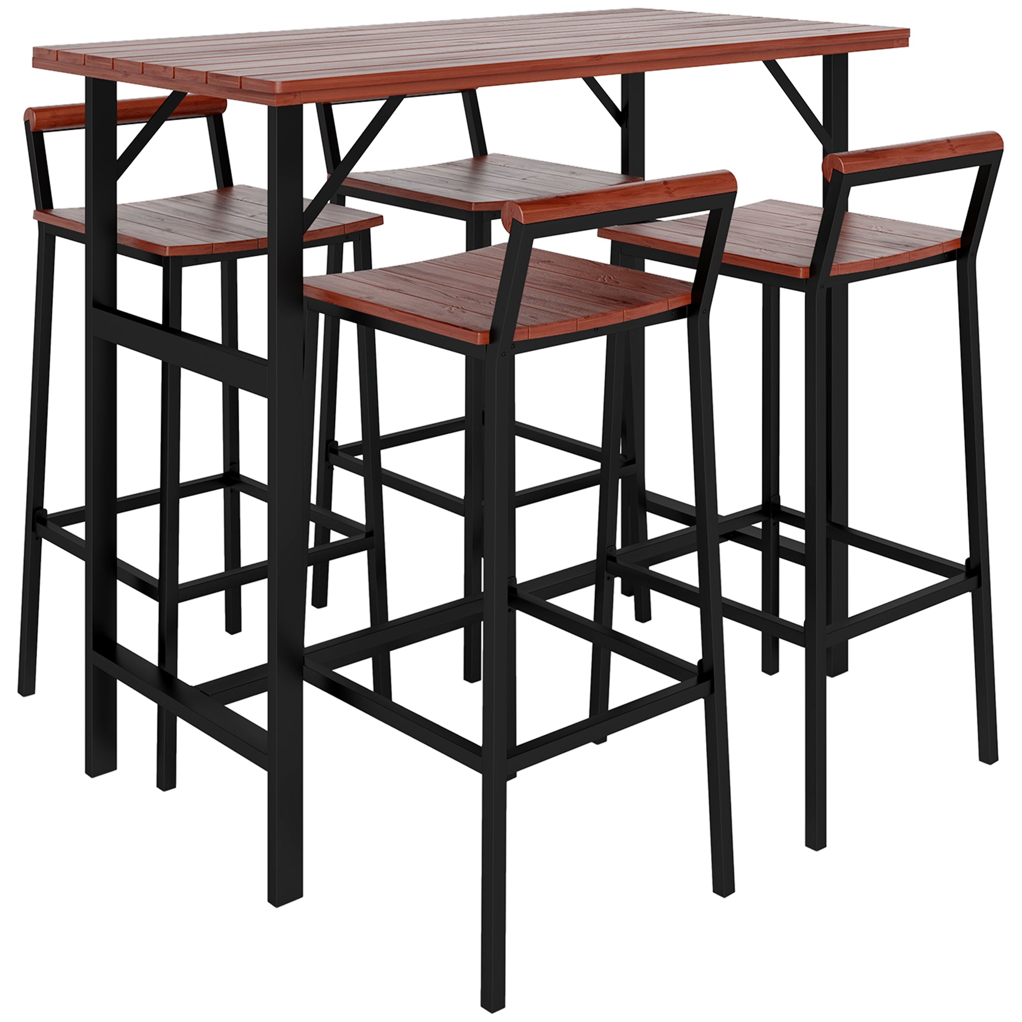 5 Piece Patio Bar Set with 47
