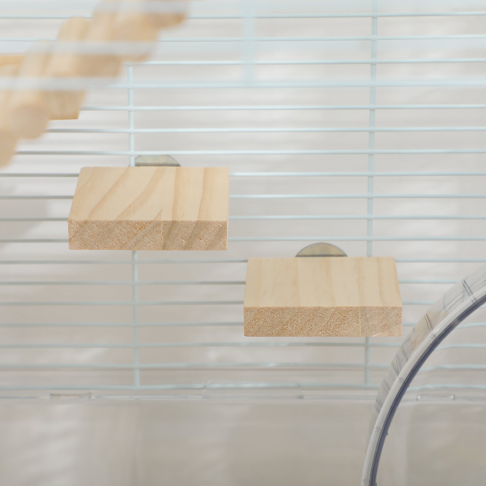 Hamster Cage with Deep Bottom, Wooden Ramp, Hut, Bathroom and Exercise Wheel for Hamster and Gerbil, White Hamster Cages at Gallery Canada
