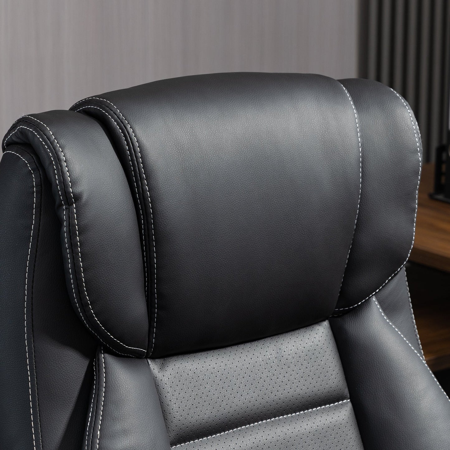 Massage Office Chair, High Back Executive Office Chair with 6-Point Vibration, Adjustable Height, Swivel Seat and Rocking Function, Black Massage Chairs   at Gallery Canada