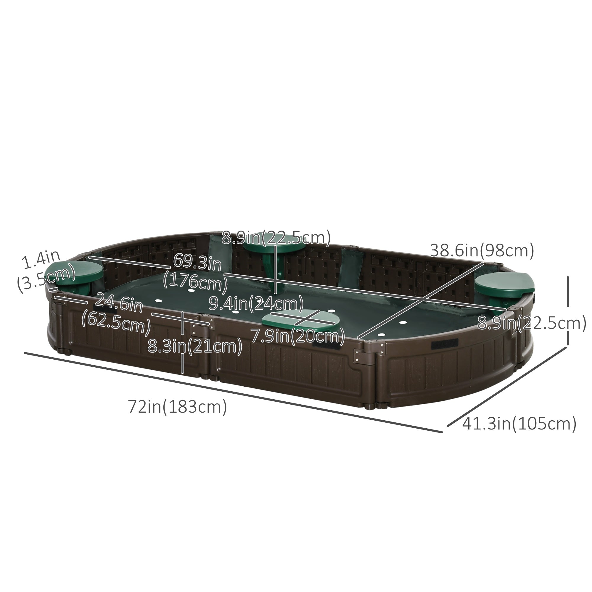 Kids Sandbox with Cover, Seat, Sandbox Outdoor for Backyard, Brown Sandboxes & Accessories at Gallery Canada