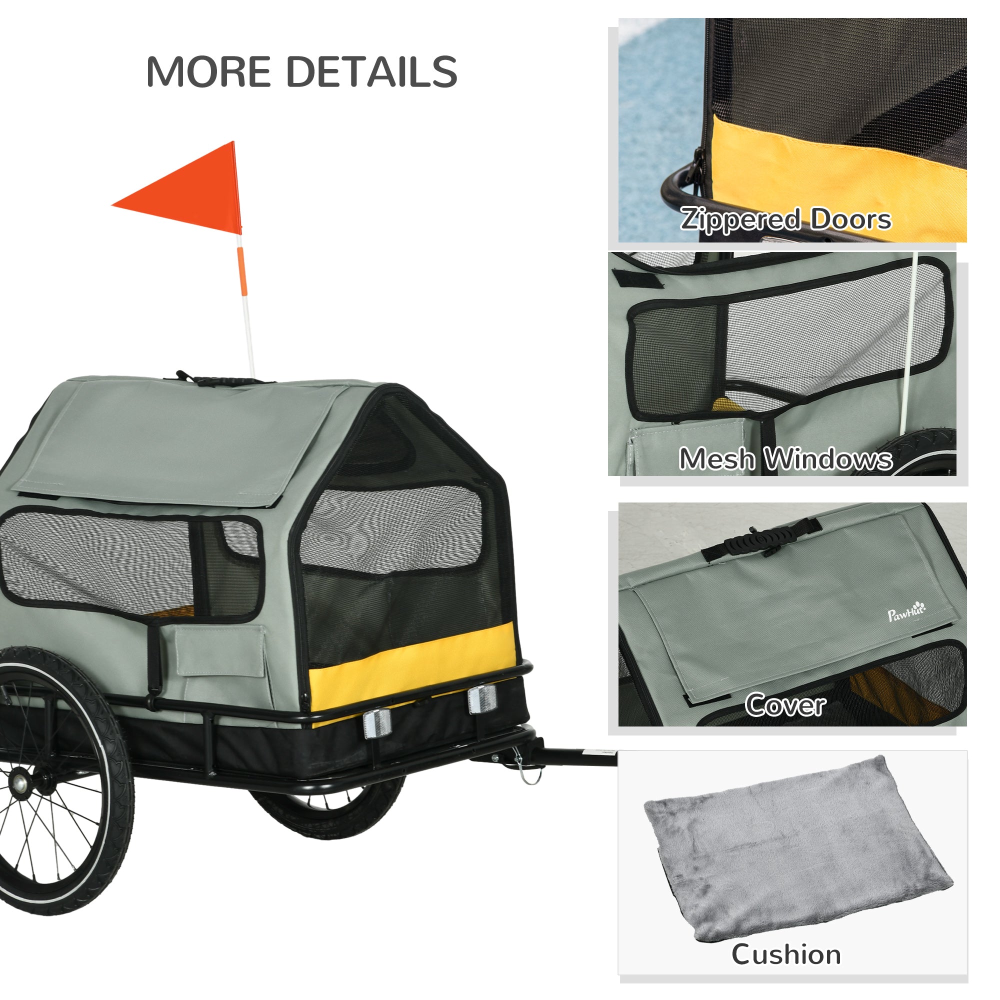 3 in 1 Dog Bike Trailer, Pet Cargo, Pet Bed with Safety Leash, Hitch, Quick-Release Wheels, Cushion for Small Dogs Dog Bike Trailers & Strollers at Gallery Canada