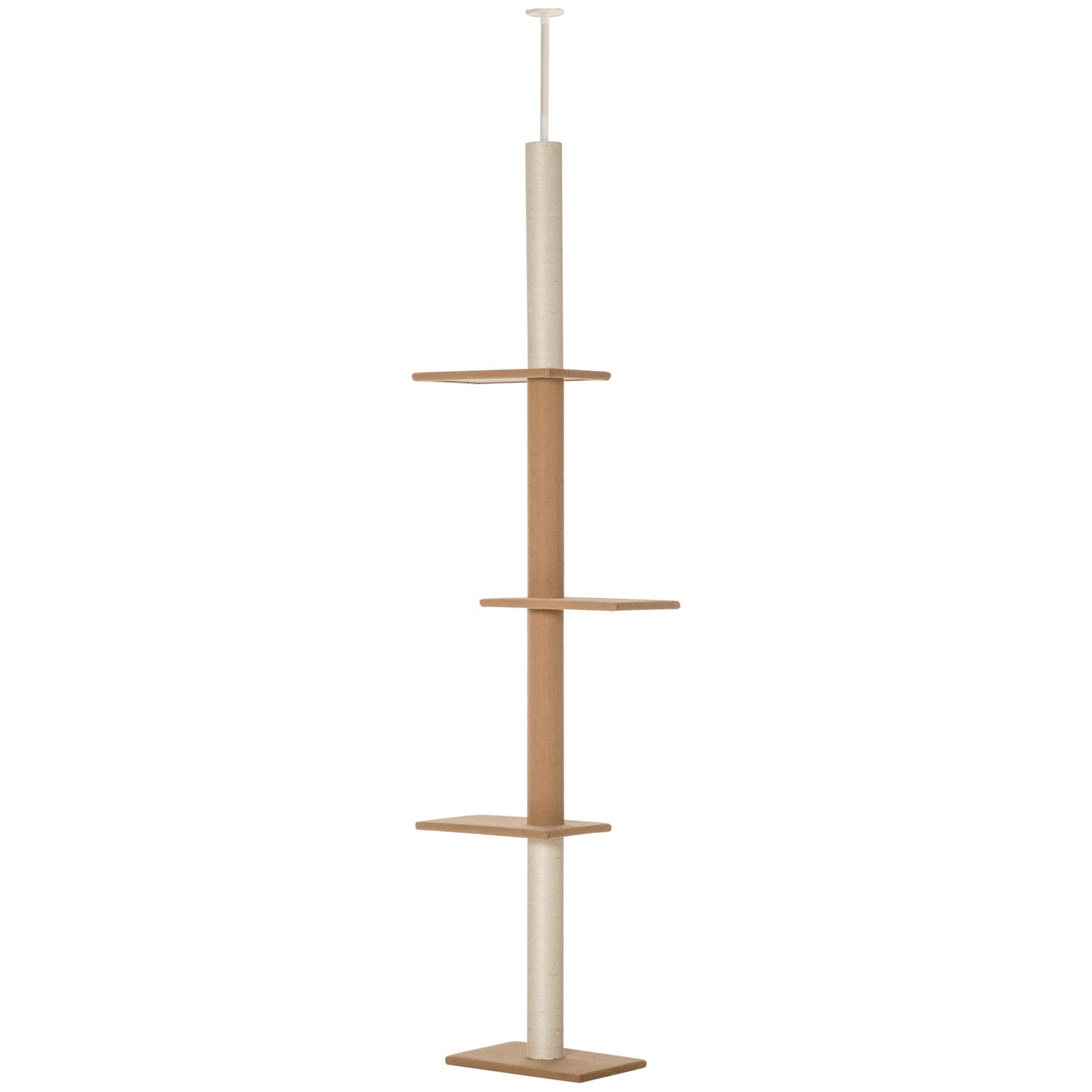 100" Floor To Ceiling Cat Tree w/ 3 Perches Activity Center for Kittens Cat Tower Furniture, Brown Floor to Ceiling Cat Trees at Gallery Canada