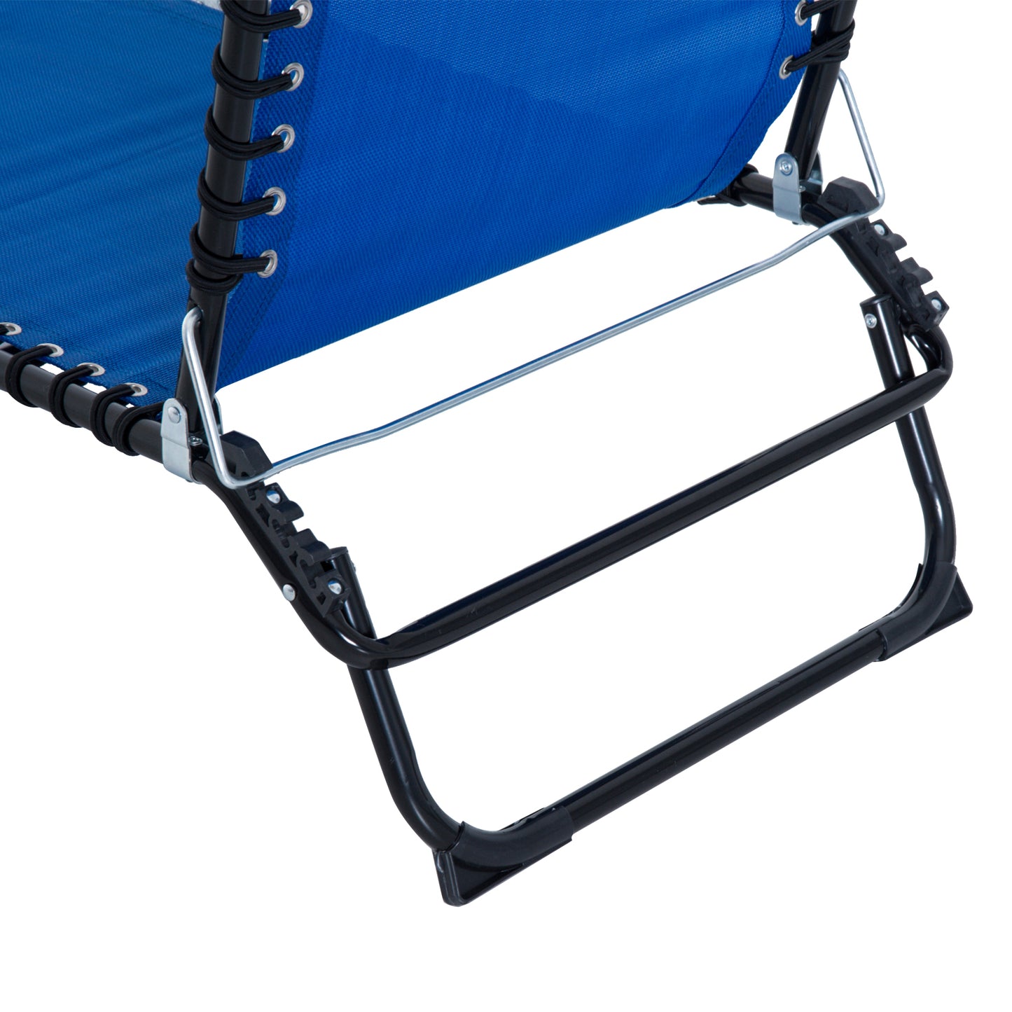 4-Level Adjustable Folding Outdoor Lounge Chair with Breathable Mesh, Navy Blue Lounger Chairs   at Gallery Canada