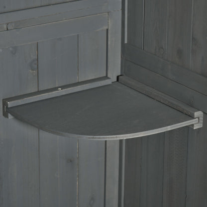 30"x21"x71" Garden Storage Shed with 3 Shelves, Water-resistant, Grey Sheds   at Gallery Canada