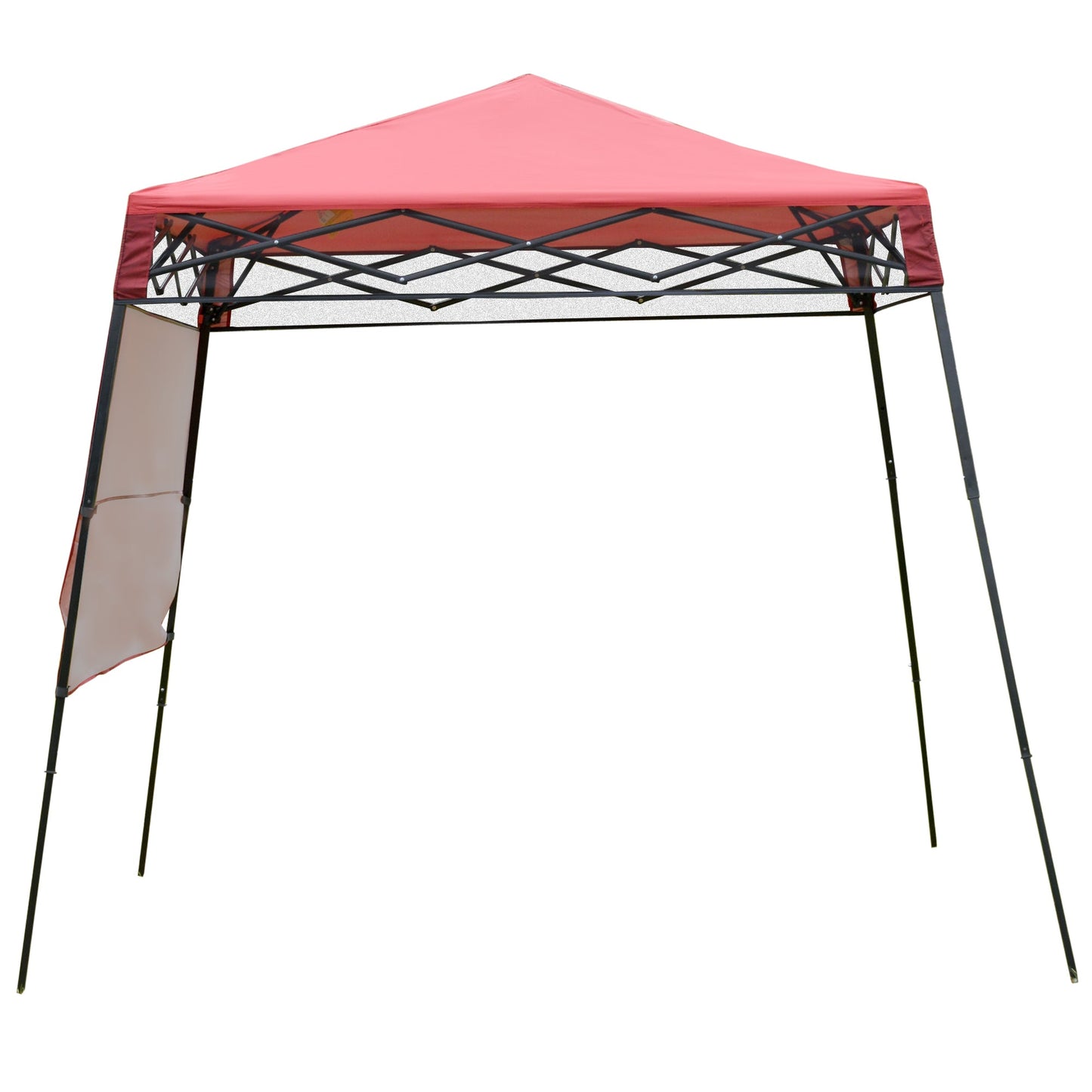 7' x 7' Garden Foldable Pop Up Gazebo Tent with Backpack &; Adjustable Legs Outdoor Party Canopy, Red &; Black Pop Up Canopies   at Gallery Canada