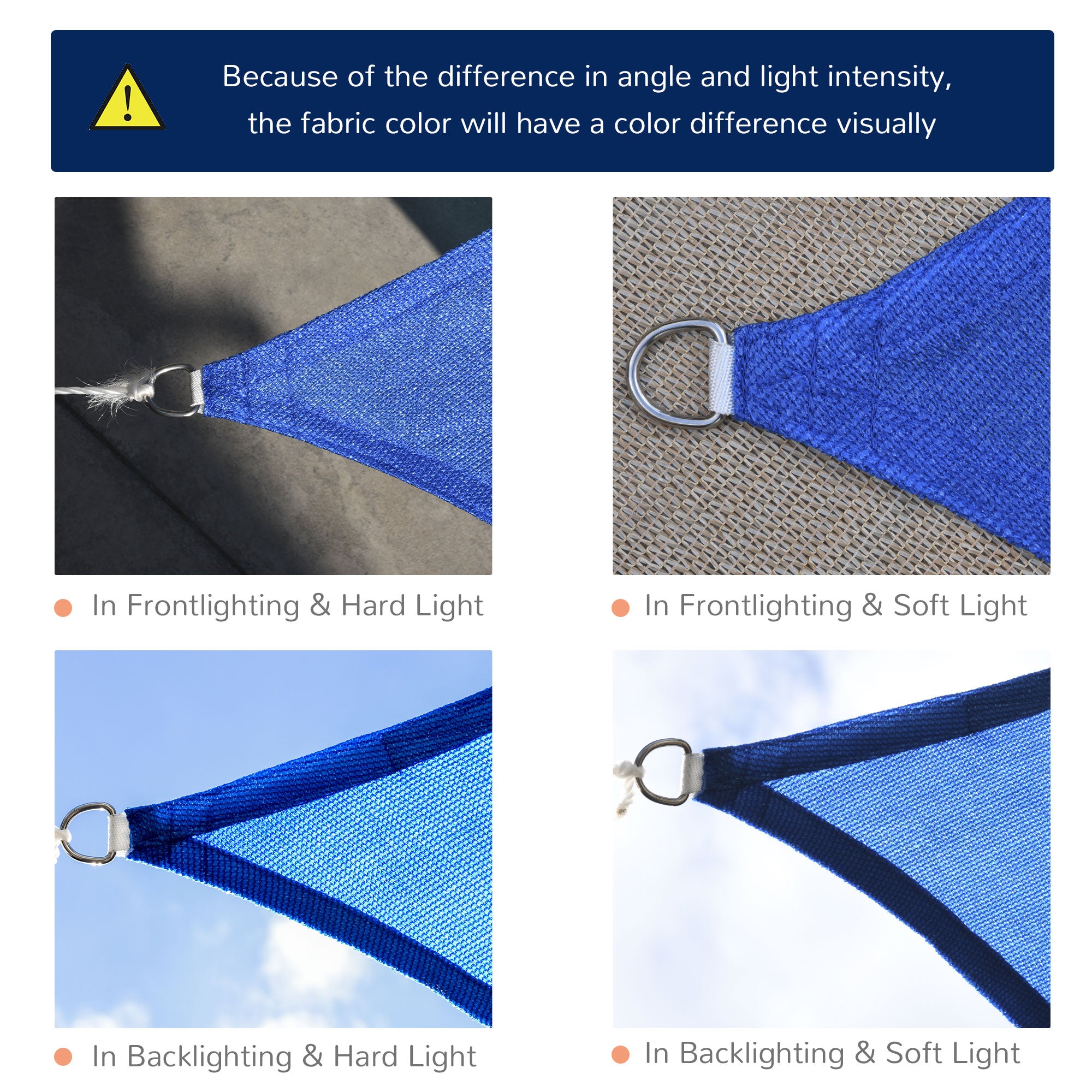 Triangle 16.4' Canopy Sun Sail Shade Garden Cover UV Protector Outdoor Patio Lawn Shelter with Carrying Bag (Blue) Shade Sails at Gallery Canada