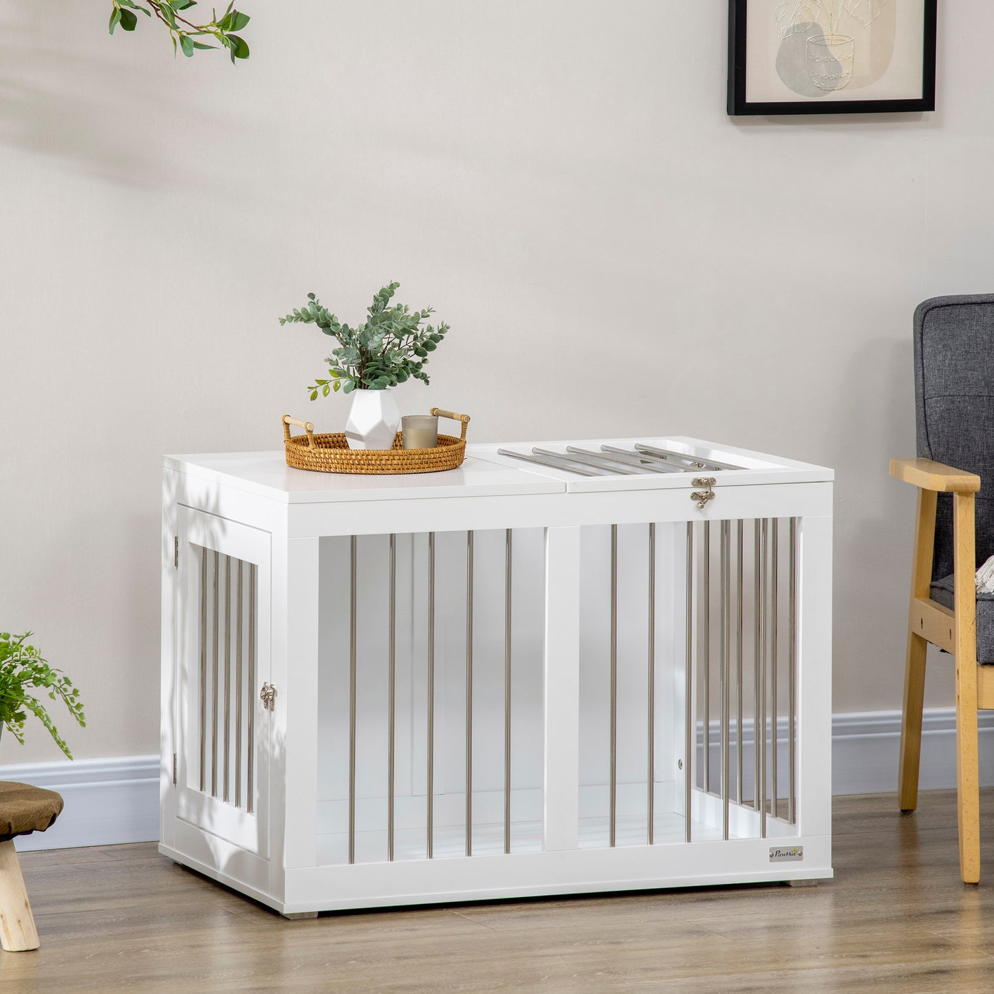 31.5" Dog Crate Furniture with Double Doors, for Medium Dogs, White Houses, Kennels & Pens   at Gallery Canada