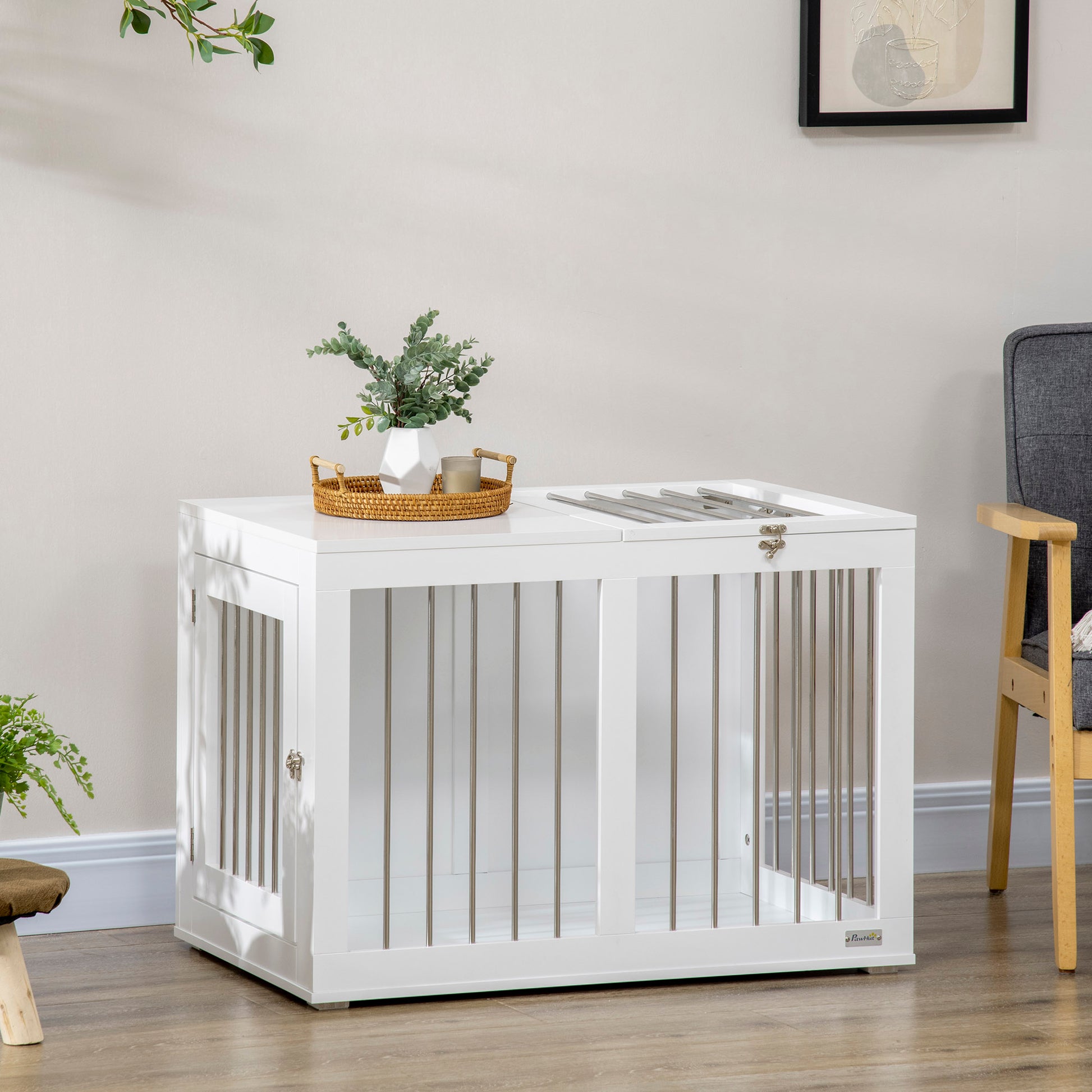 31.5" Dog Crate Furniture with Double Doors, for Medium Dogs, White Houses, Kennels & Pens   at Gallery Canada