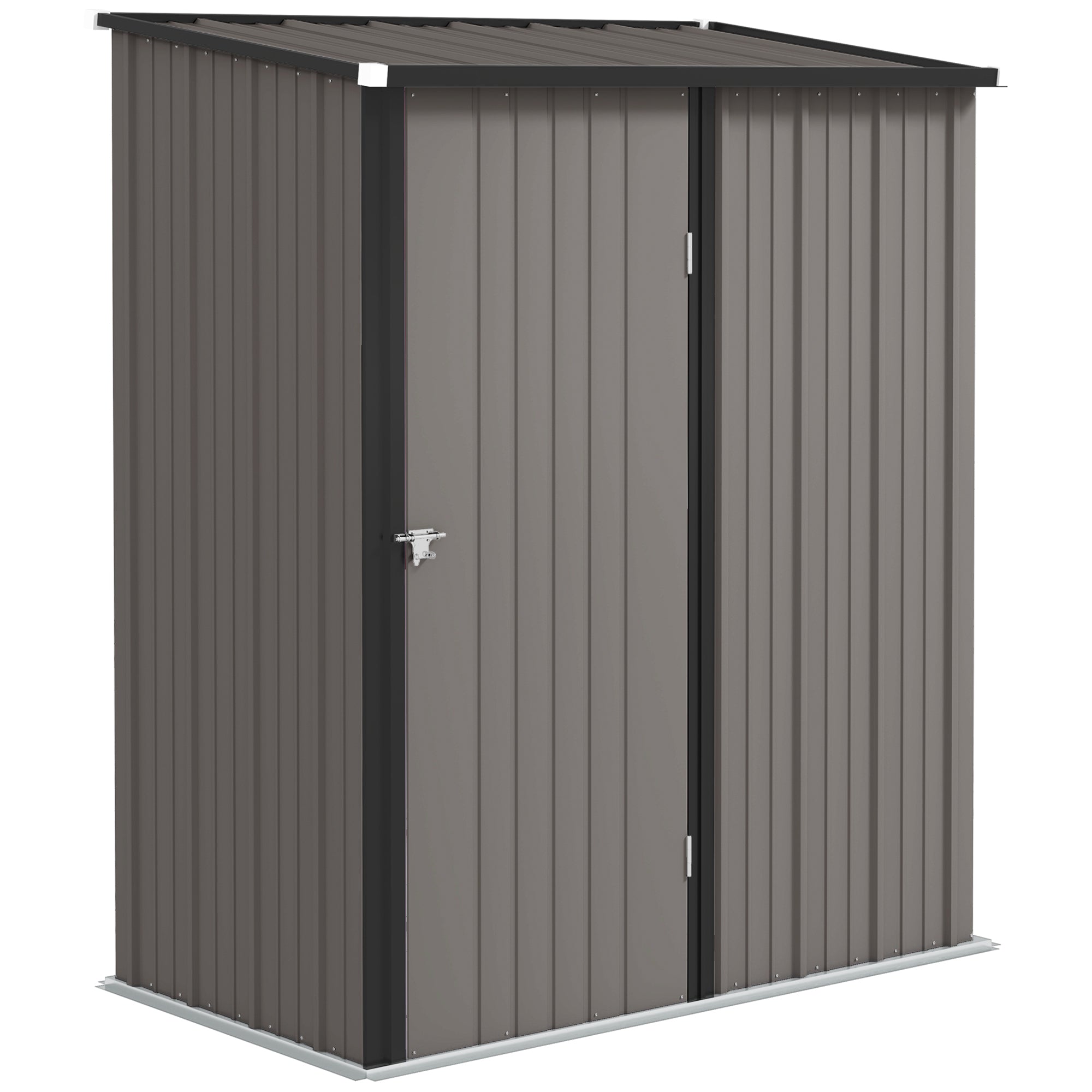 5' x 3' Outdoor Storage Shed, Steel Garden Shed with Single Lockable Door, Tool Storage Shed for Backyard, Light Grey Sheds at Gallery Canada