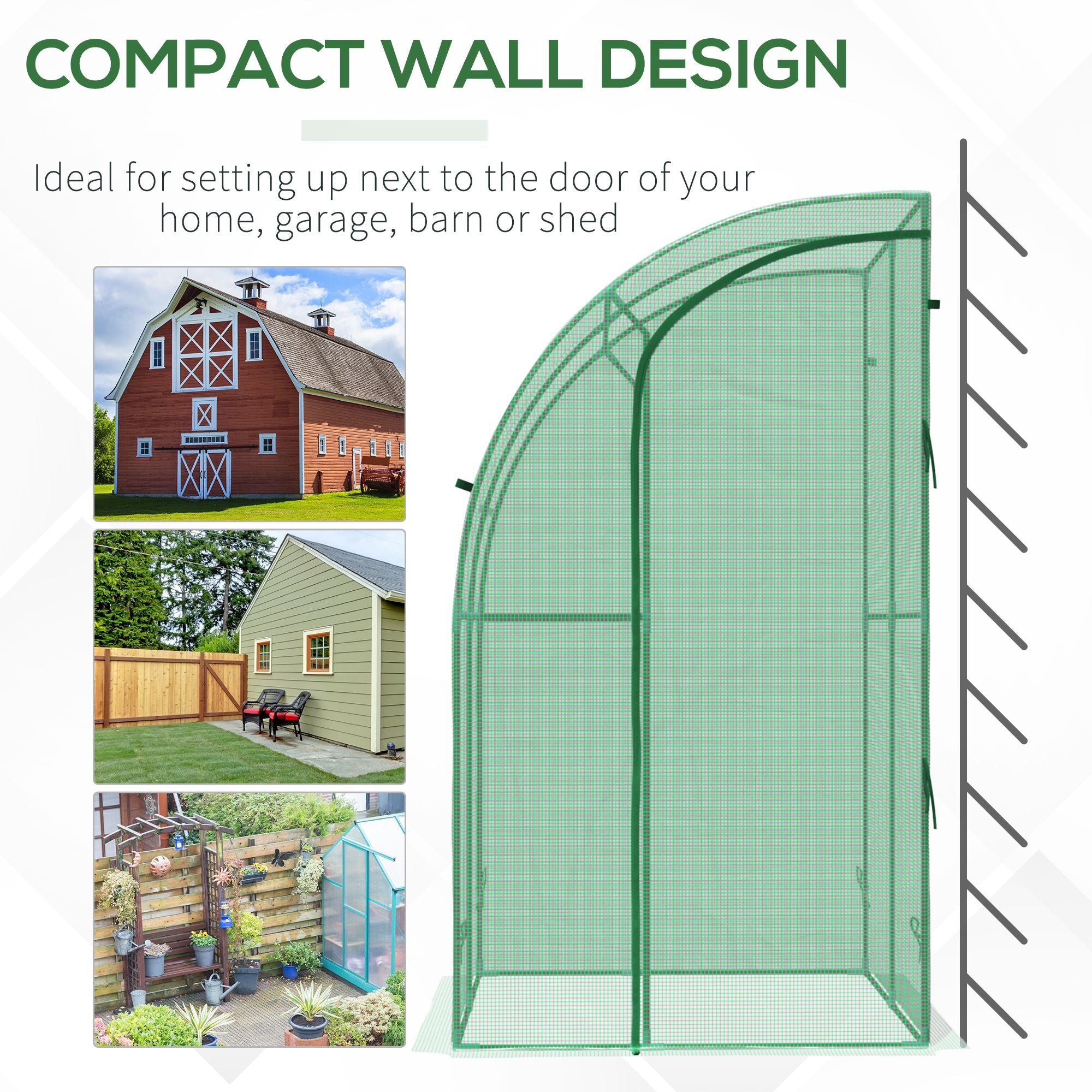 Polycarbonate Walk-in Greenhouse with Roll-Up Door, 5' x 4' x 7' - Green Walk In Greenhouses   at Gallery Canada