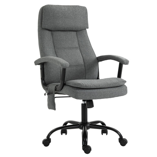 Office Chair 2-Point Massage Executive Ergonomic USB Power Adjustable Height 360° Swivel Grey