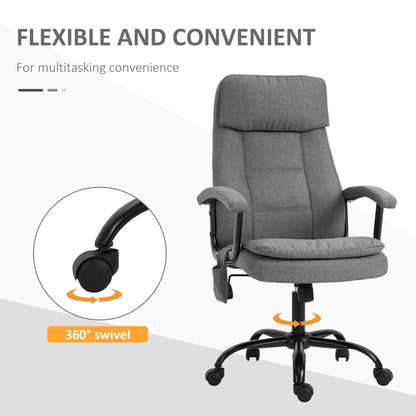 Office Chair 2-Point Massage Executive Ergonomic USB Power Adjustable Height 360° Swivel Grey Massage Chairs   at Gallery Canada