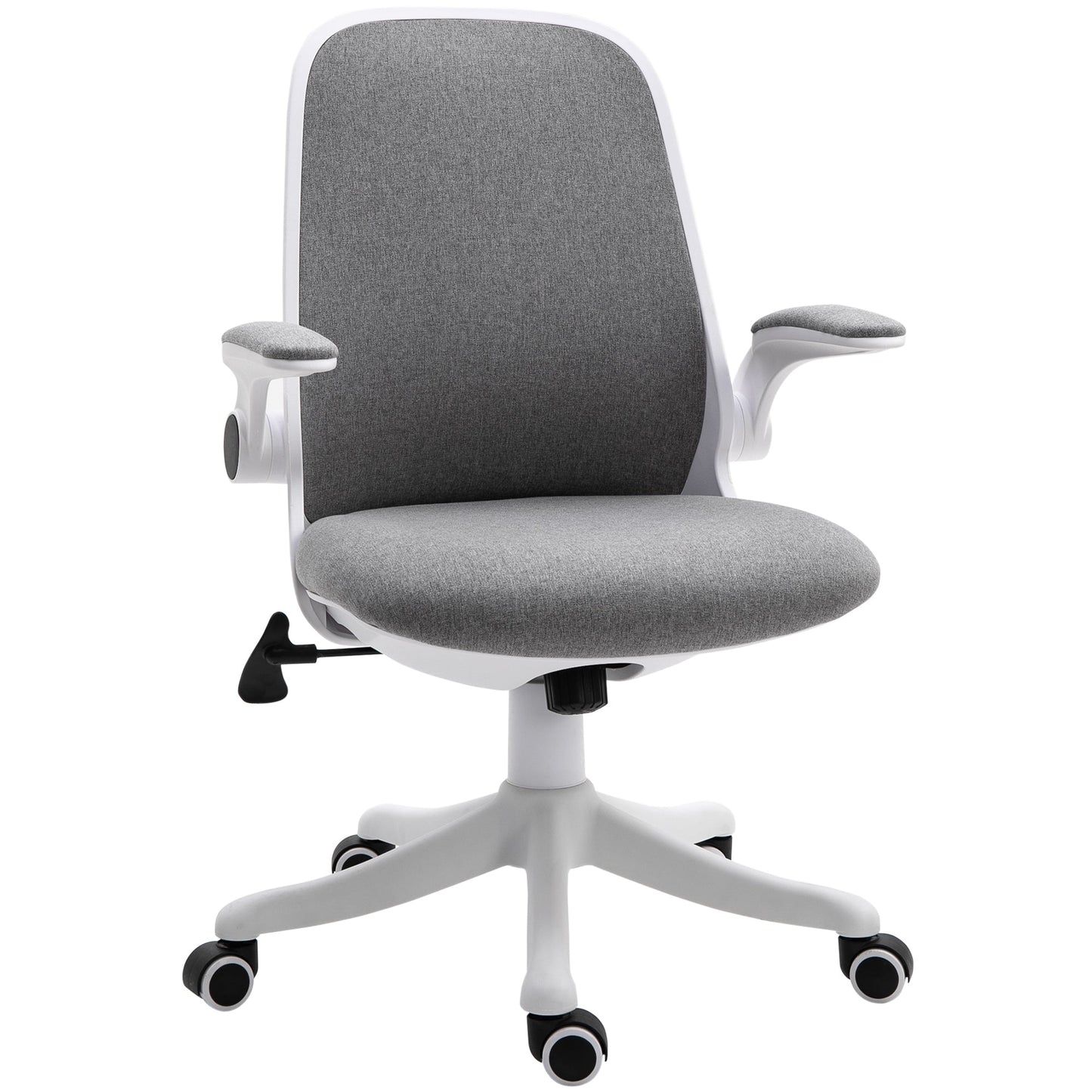 Office Chair 360° Swivel Task Desk Breathable Fabric Computer Chair with Flip-up Arms and Adjustable Height, Grey Task Chairs Multi Colour  at Gallery Canada