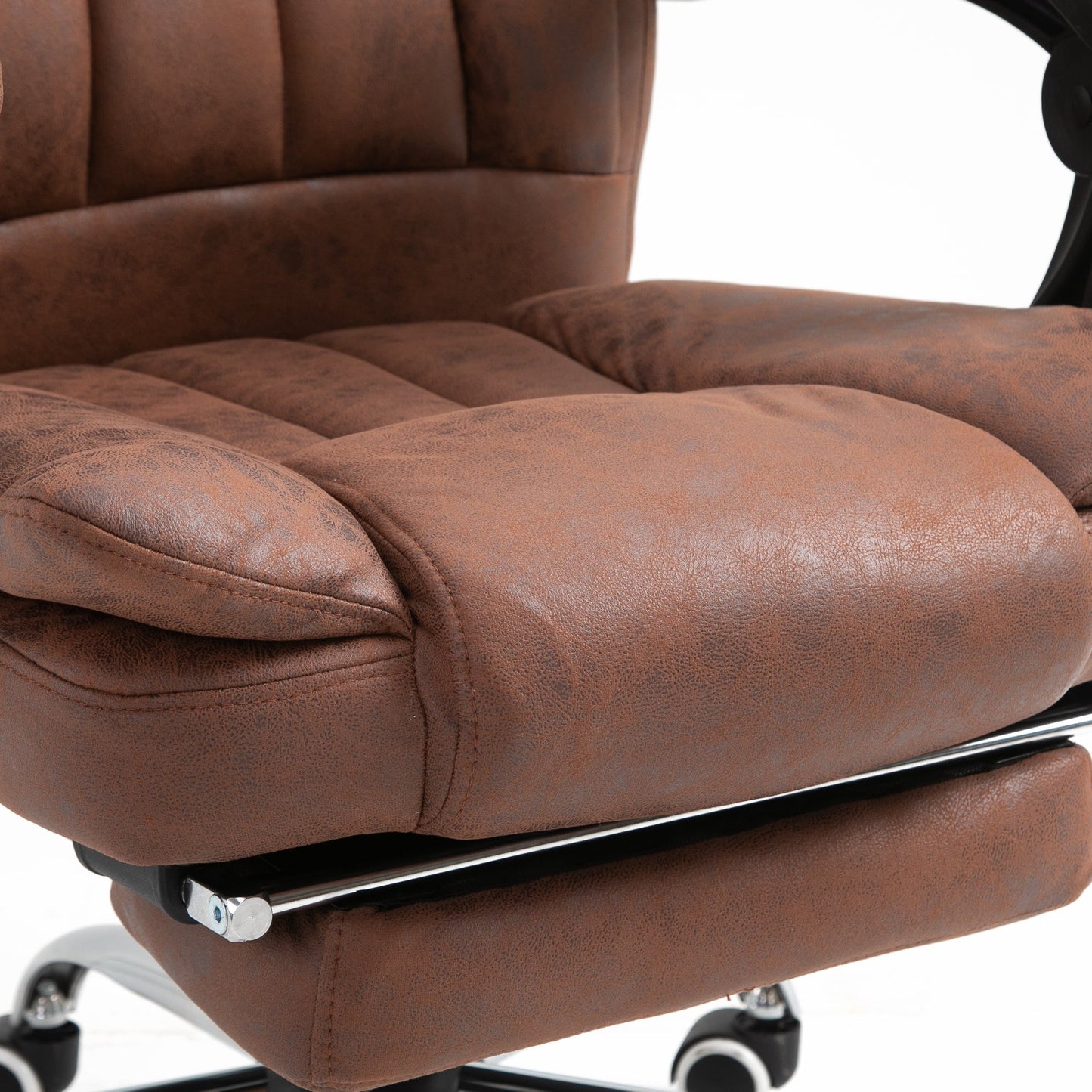 Office Chair 6-point Vibration Massage Chair Micro Fiber Recliner with Retractable Footrest Brown Massage Chairs   at Gallery Canada