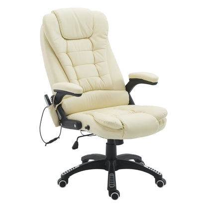 Office Chair Adjustable Heated Ergonomic Massage Swivel Vibrating High Back Leather Executive Chair Office Furniture (Beige) Massage Chairs Options  at Gallery Canada