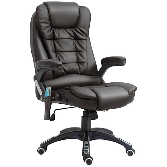 Office Chair Heated Ergonomic Massage Swivel Vibrating High Back Faux Leather Executive Chair Office (Brown) Massage Chairs Options  at Gallery Canada