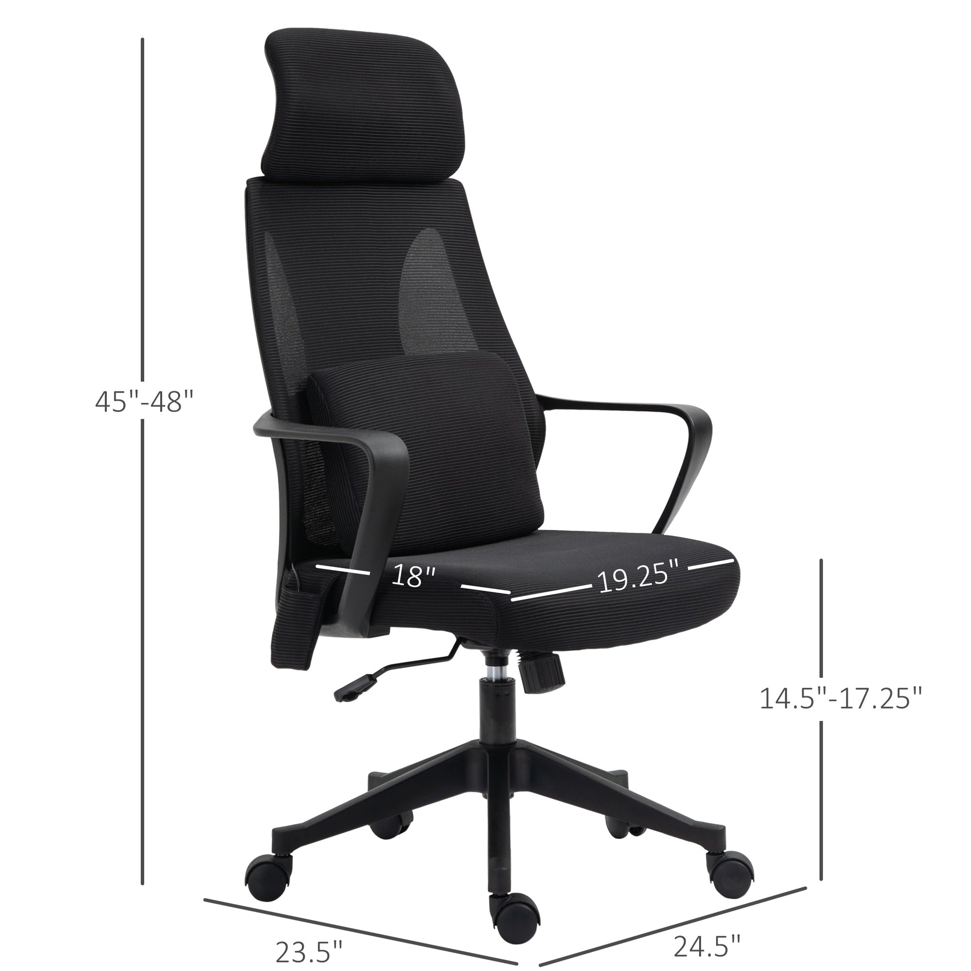 Office Chair High Back, Ergonomic Mesh Computer Chair Executive Task Chair with Massage Lumbar Support &; Headrest Rocking Massage Chairs Black  at Gallery Canada