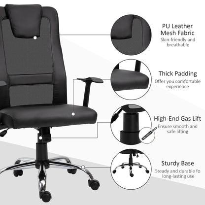 Office Chair High Back Mesh Ergonomic Computer Desk Seat Thick Padded Headrest with Armrest Office Black Task Chairs   at Gallery Canada