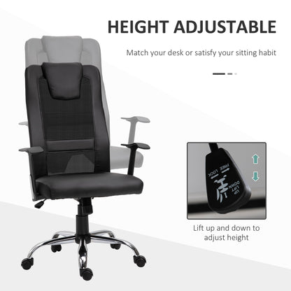 Office Chair High Back Mesh Ergonomic Computer Desk Seat Thick Padded Headrest with Armrest Office Black Task Chairs   at Gallery Canada