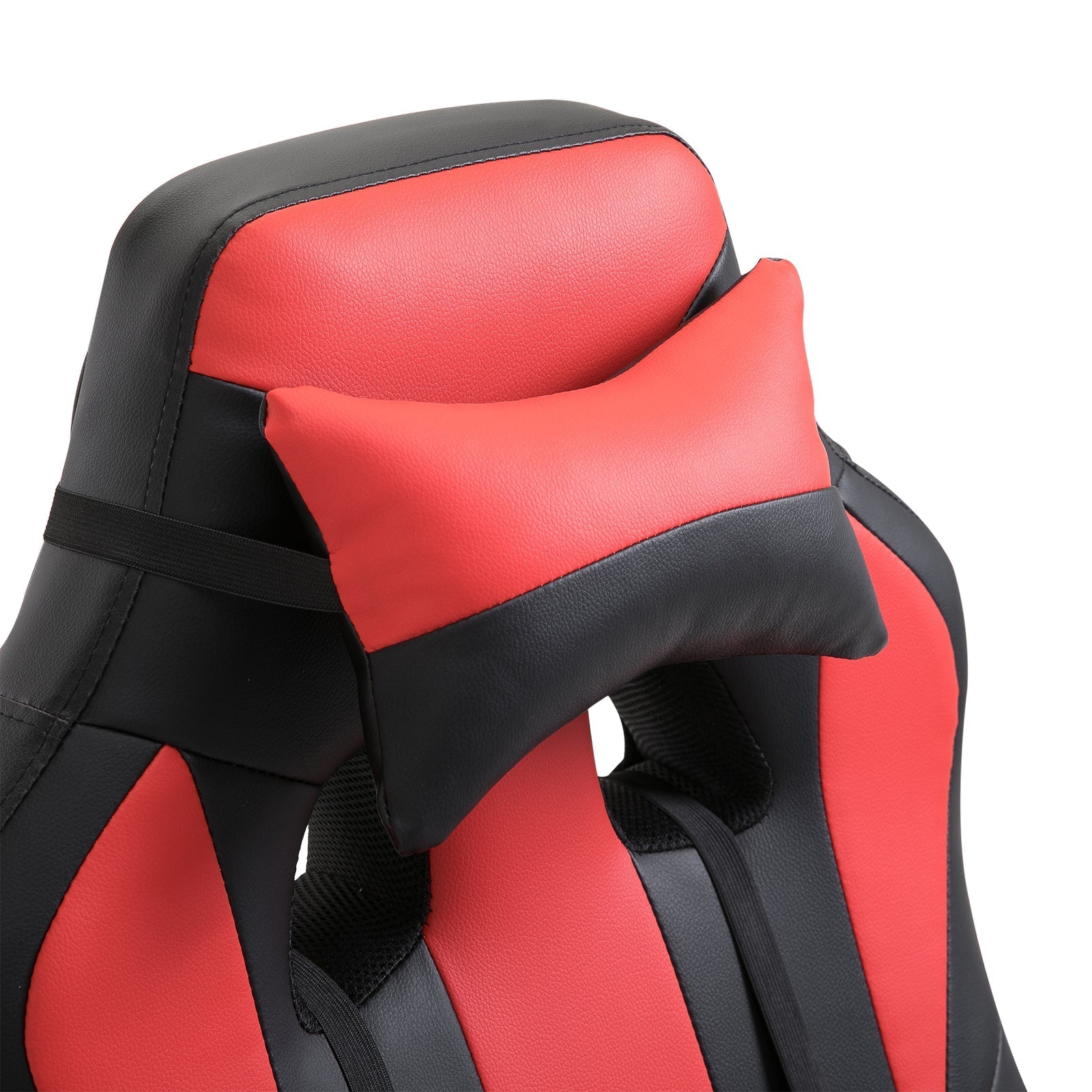 Office Chair High Back Racing Style Gaming Chair Adjustable PU Leather Swivel Computer Task Seat with Lumbar Support and Pillow Red Video Game Chairs   at Gallery Canada