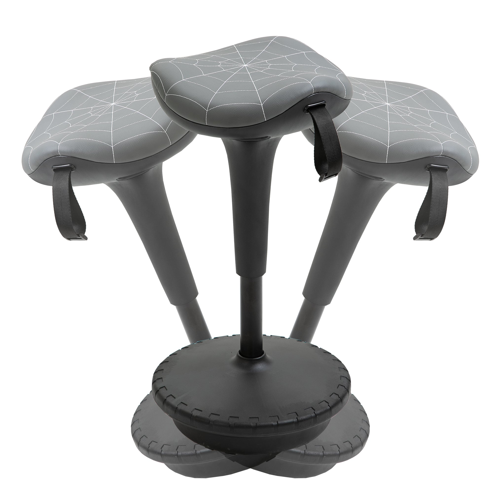 Office Chair Lift Wobble Stool Standing Chair 360° Swivel, Tilting, with Adjustable Height and Saddle Seat, Grey Task Chairs   at Gallery Canada