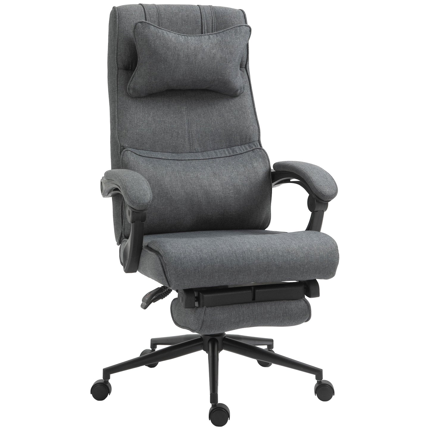 Office Recliner Chair Executive High Back Office Chair with Footrest, Grey Executive & Manager Chairs Dark Grey  at Gallery Canada