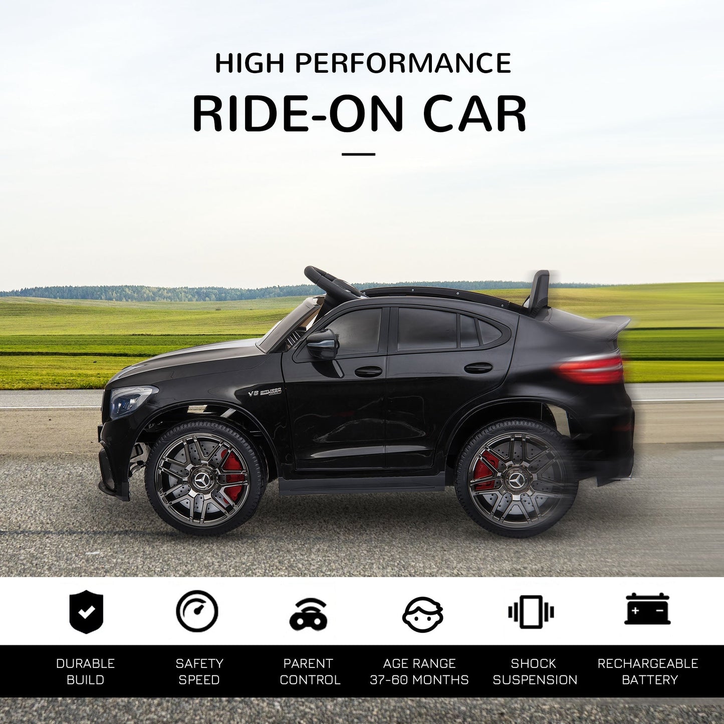 Officially Licensed Kids Ride-On Car 12V Electric Ride On Car Perfect Toy Gift with Remote Control Suspension Wheel, Black Electric Toy Cars   at Gallery Canada