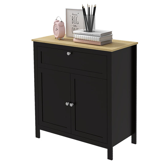 Sideboard Cabinet, Buffet Table with Drawer, Double Door Cupboard and Adjustable Shelf for Living Room, Entryway, Black Bar Cabinets   at Gallery Canada