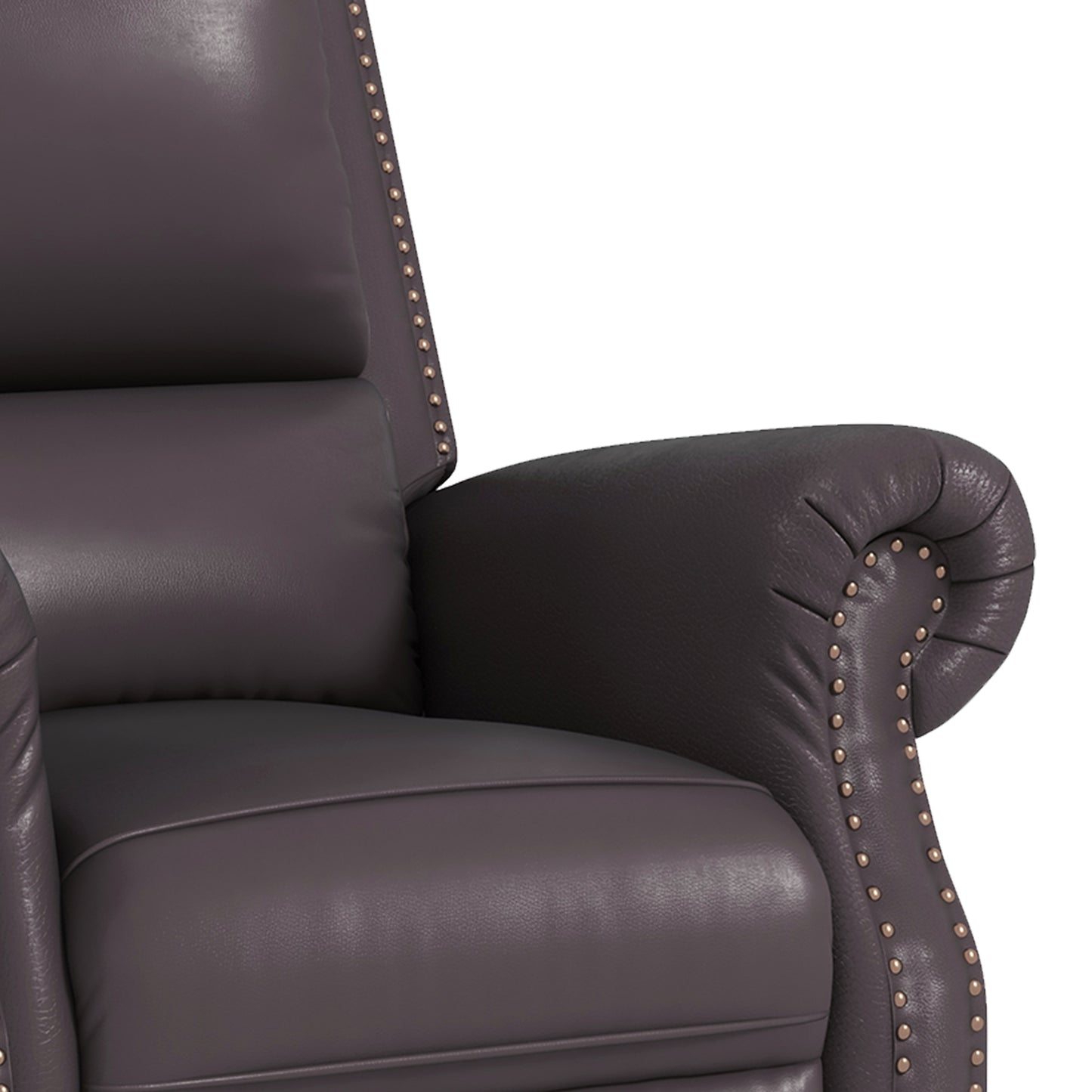 Swivel Recliner Chair, Reclining Sofa, PU Leather Rocker with Thick Padded Back and Seat for Living Room, Brown Single Sofas   at Gallery Canada