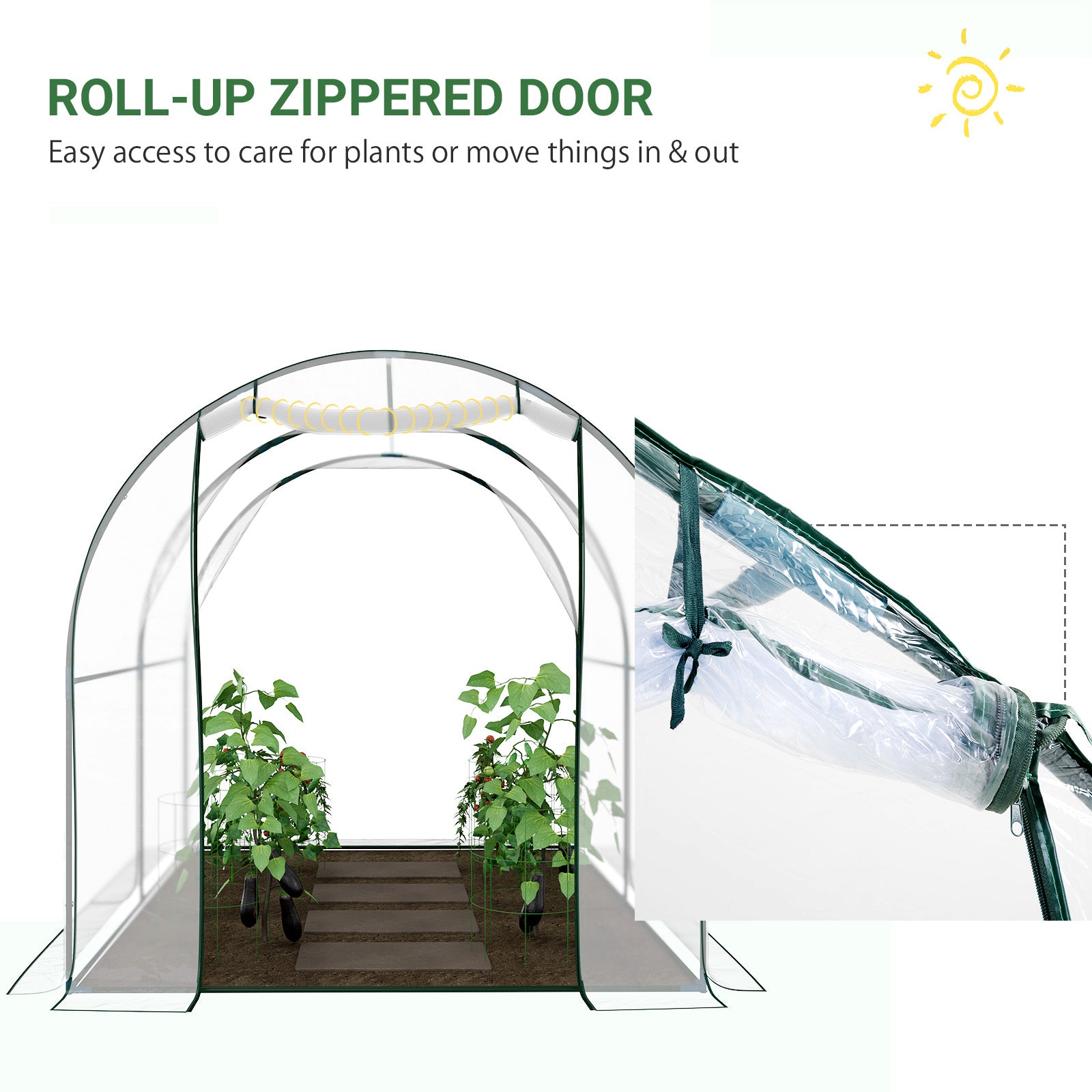 6.6' x 8.2' x 6.6' Dome Tunnel Greenhouse Plant Shed Garden Hot House Growing Tent w/ Roll Up Door, Transparent Tunnel Greenhouses at Gallery Canada