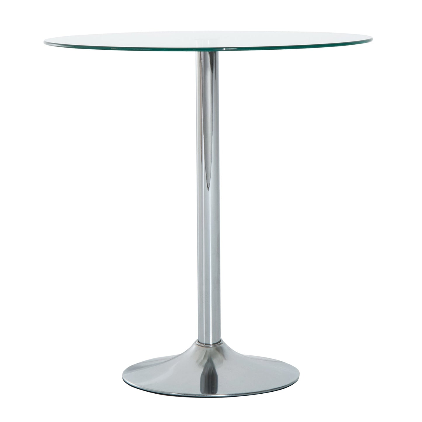 Round Dining Table, Modern Pub Table with Tempered Glass Top, Galvanized Metal Base, Small Dining Table, Silver Bar Tables & Dining Tables Multi Colour  at Gallery Canada