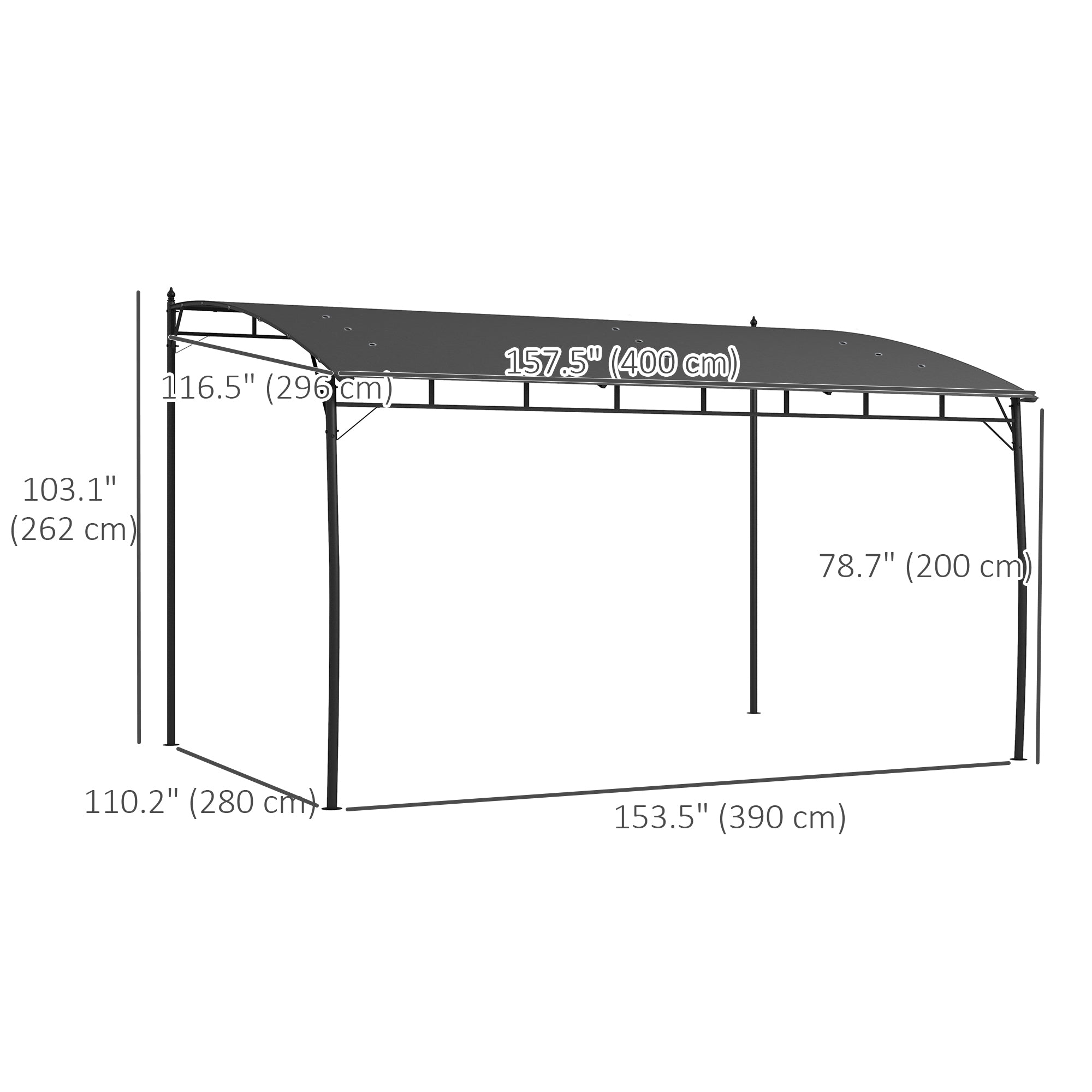 10' x 13' Outdoor Pergola with UV30+ Protection Canopy and Steel Frame for Porch, Patio, Deck, Backyard, Dark Grey Pergolas at Gallery Canada