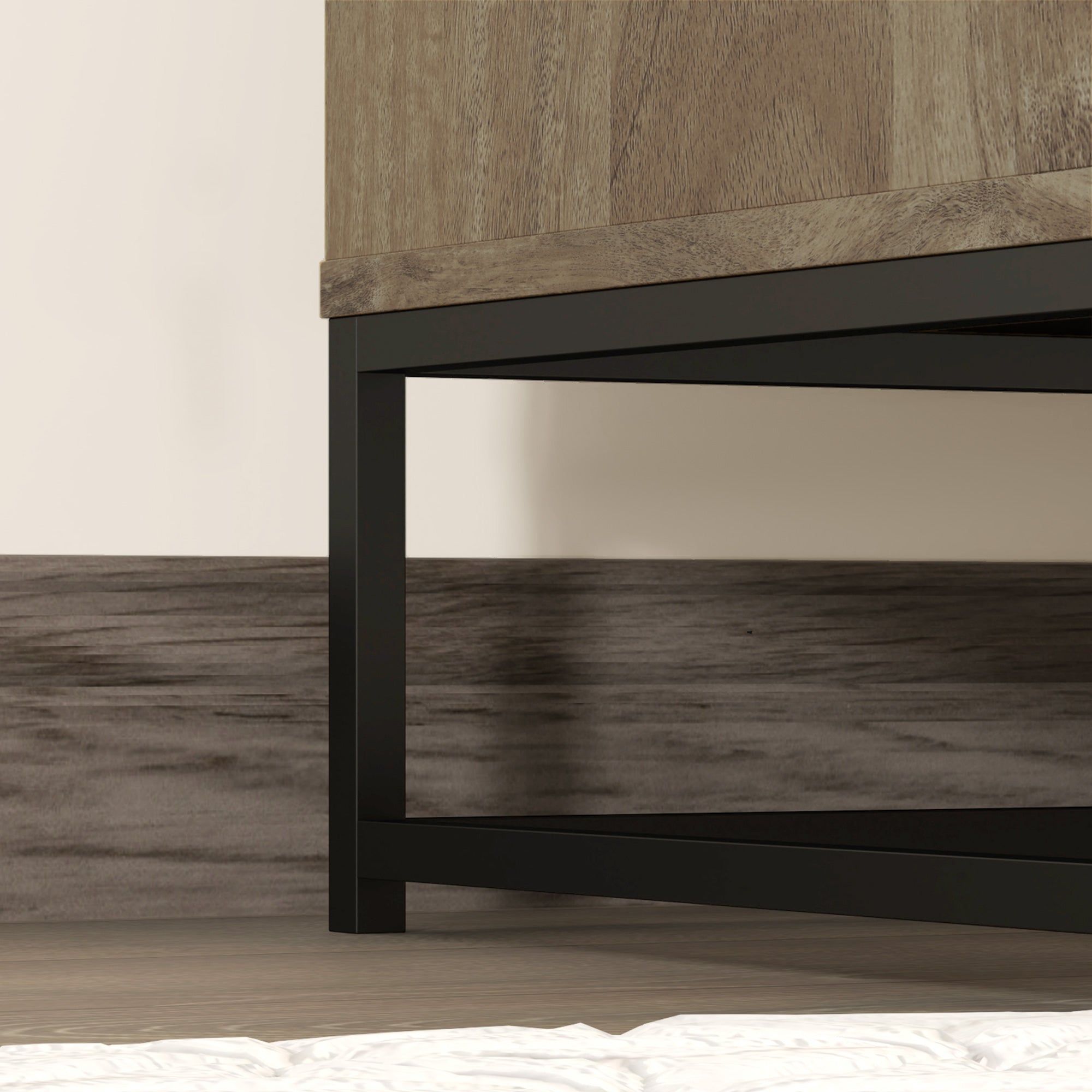 Kitchen Storage Cabinet, Wood Effect Sideboard Buffet Cabinet with Adjustable Shelf and 2 Doors, Nature Wood Storage Cabinets at Gallery Canada
