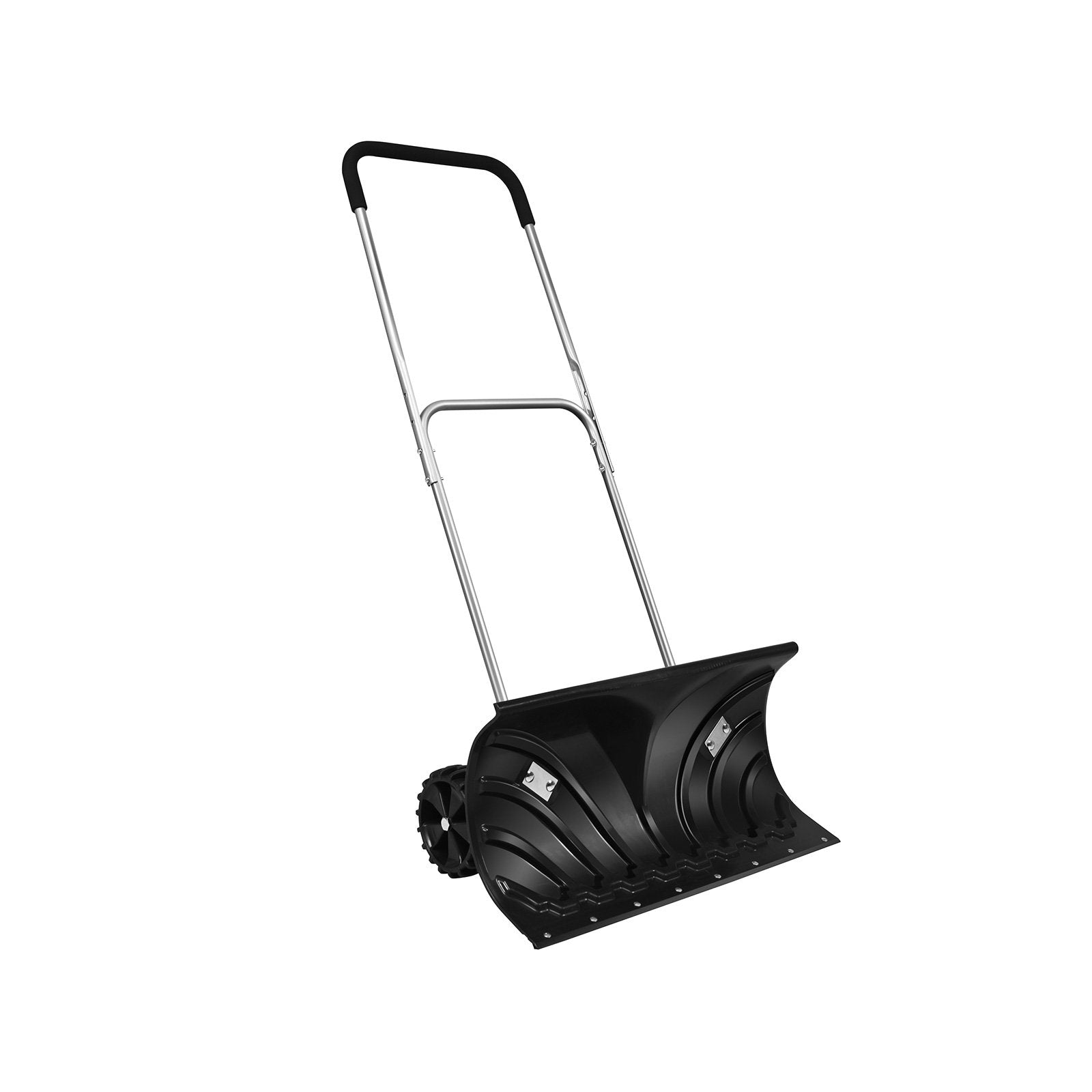 Rolling Snow Pusher Shovel with Adjustable Handle, Black Snow Removal   at Gallery Canada