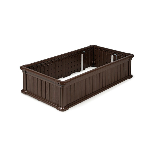 48 Inch x 24 Inch Raised Garden Bed Rectangle Plant Box, Brown - Gallery Canada