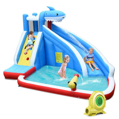 4-in-1 Inflatable Water Slide Park with Long Slide and 735W Blower Bounce House   at Gallery Canada