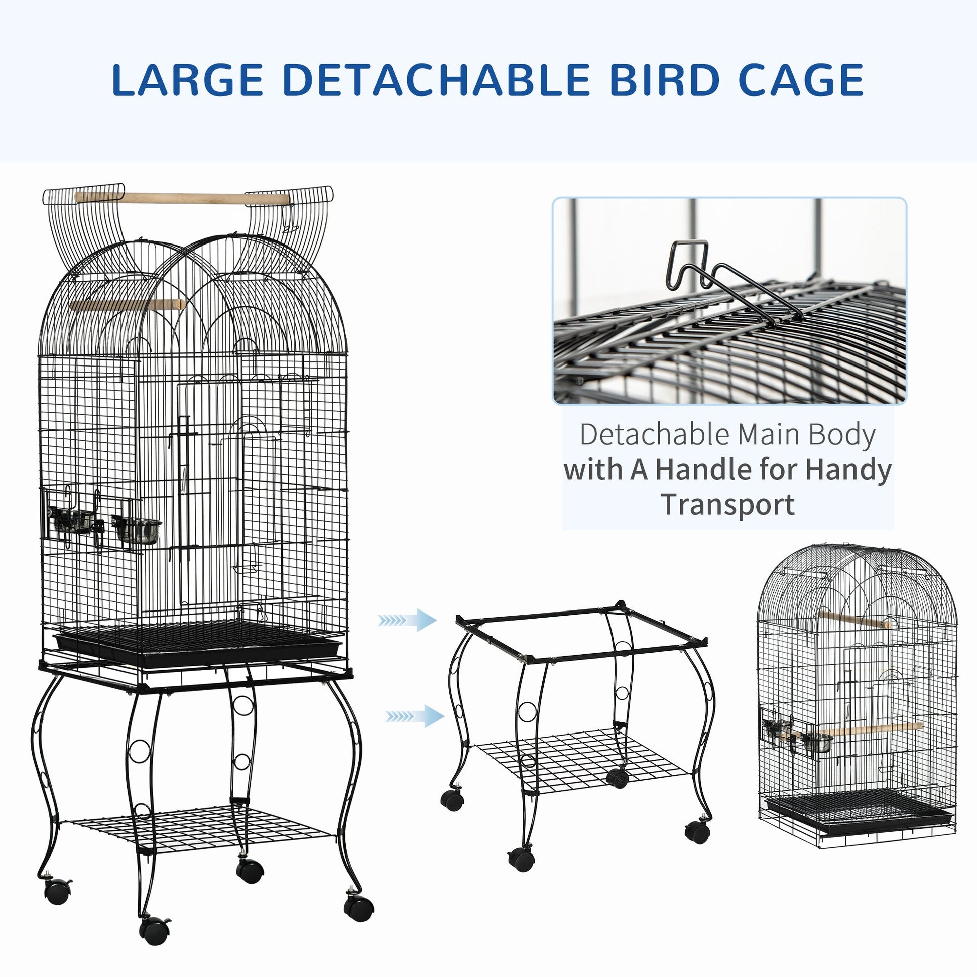 60" Large Bird Cage with Openable Top for Cockatie, Sun Conure Bird Cages   at Gallery Canada