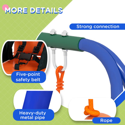 Kid Swing Set with Safety Harness for Baby, Kids 6 Months+, Heavy Duty Swing Set for Indoor/Outdoor, Backyard, Orange Gym Sets & Swings   at Gallery Canada