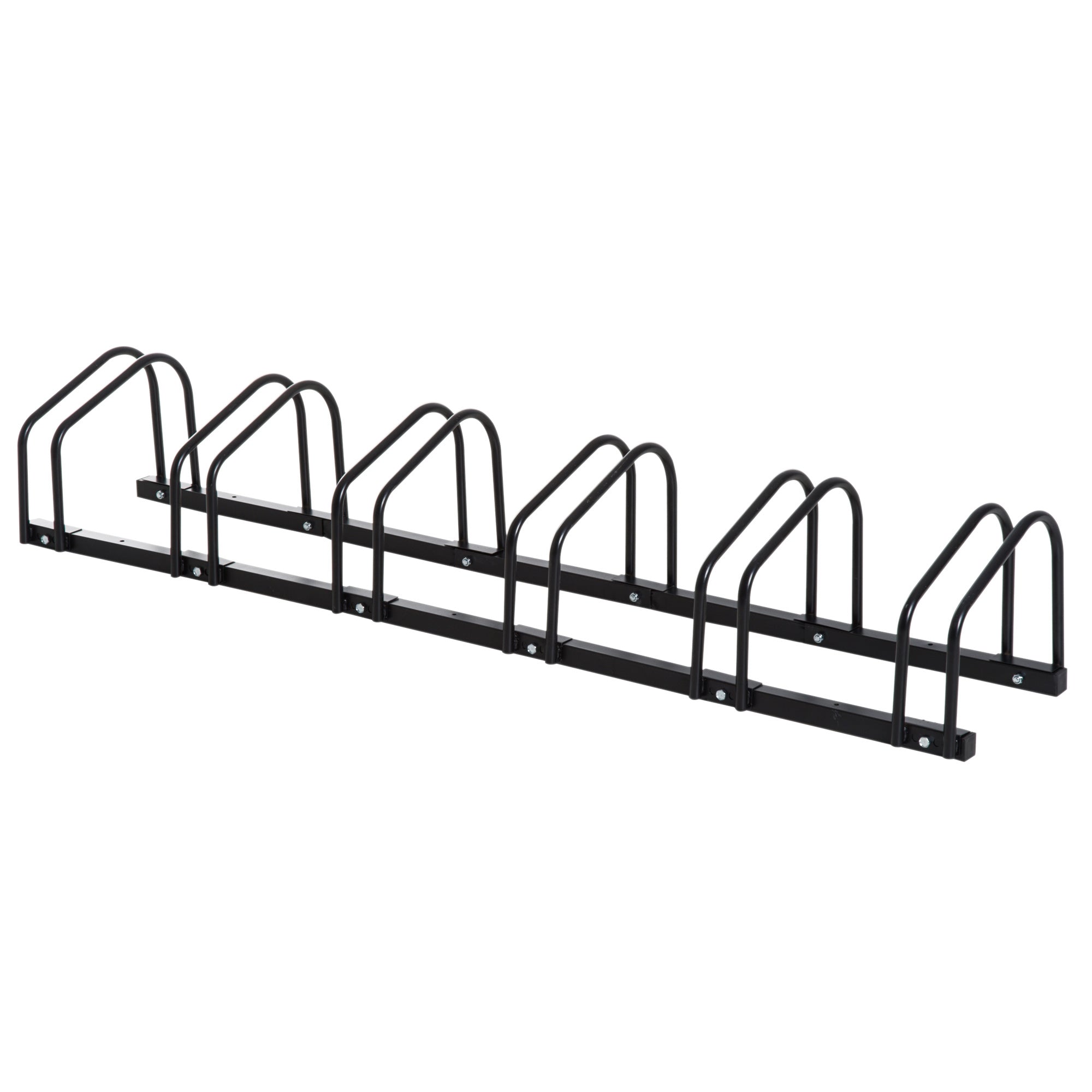 6-Bike Bicycle Floor Parking Rack Cycling Storage Stand Ground Mount Garage Organizer for Indoor and Outdoor Use Black Bike Parking Stands Black  at Gallery Canada