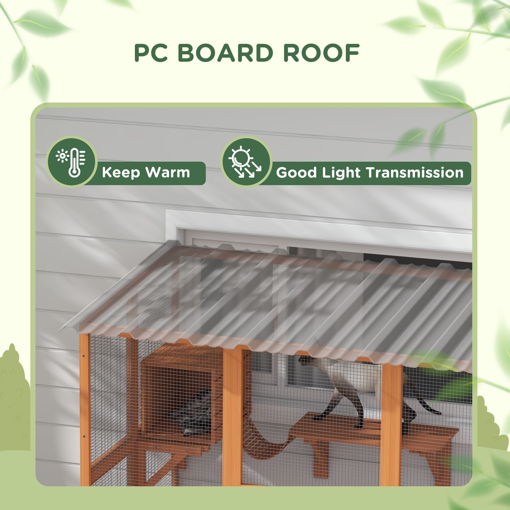 Outdoor Cat Enclosure Window Box with Weatherproof Roof, Bridge, Resting Box, Platforms, for 2 Kittens, Orange Outdoor Cat Enclosures   at Gallery Canada