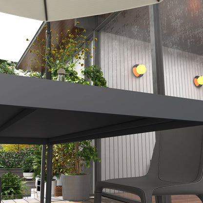 Outdoor Dining Table w/ Aluminium Frame, Garden Table, 57", Dark Grey Patio Dinning Tables   at Gallery Canada