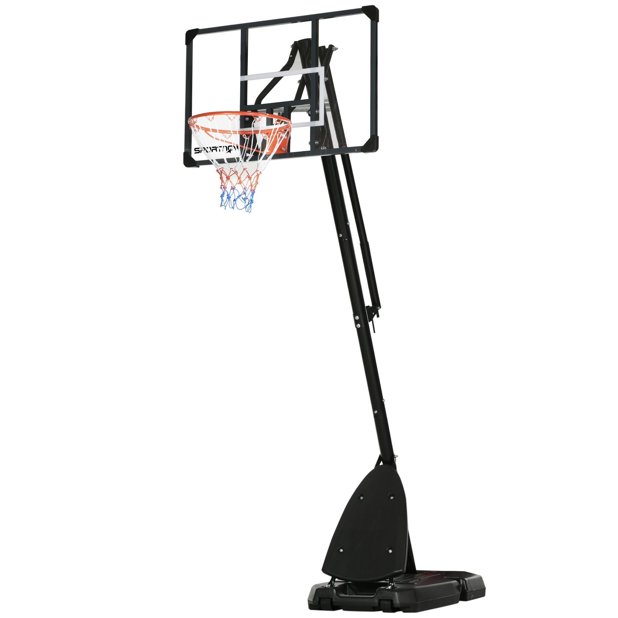 Outdoor Portable Basketball Hoop and Stand with Backboard Weighted Base Wheels, 115.4