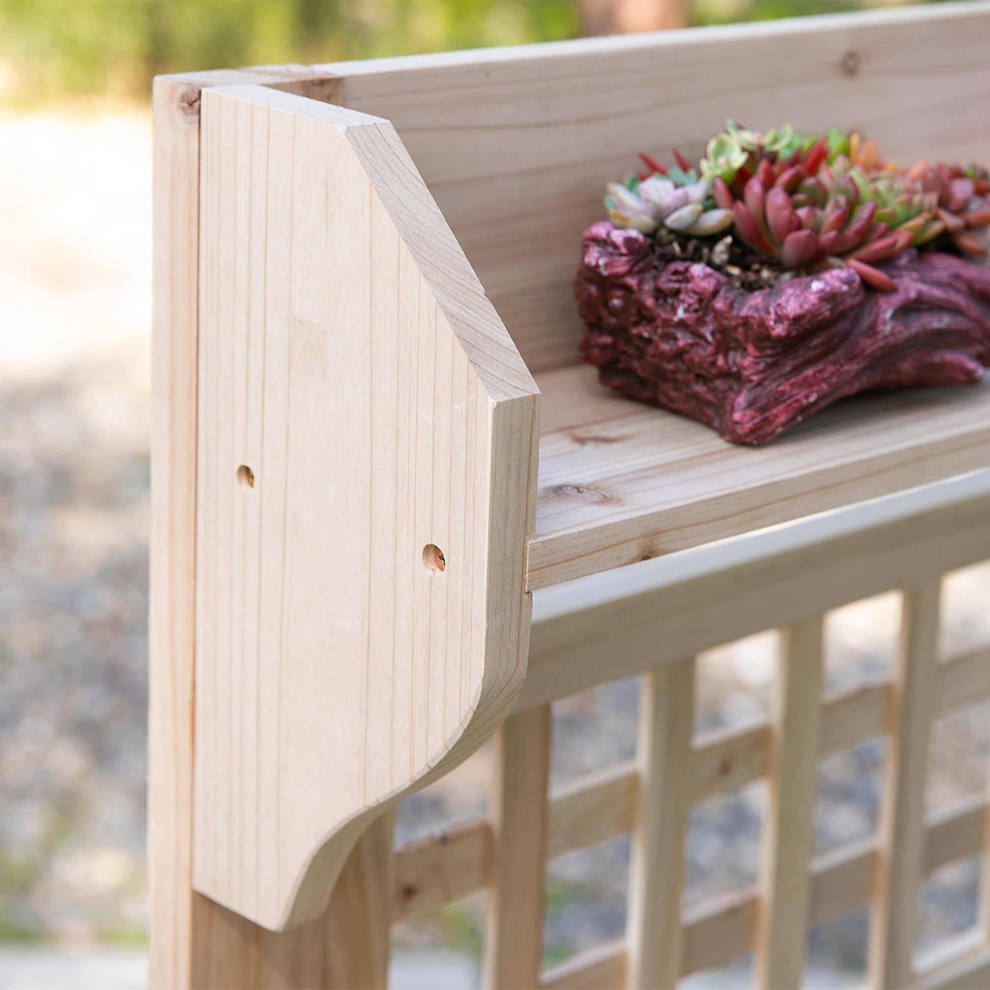 Wooden Potting Bench with Sliding Tabletop, Storage Shelf, Dry Sink, Natural Potting Benches & Tables   at Gallery Canada