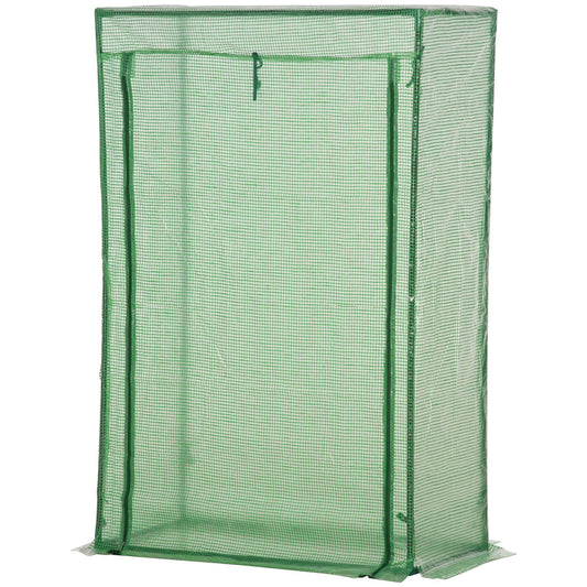 Outdoor Steel Walk-in Garden Greenhouse Plant Warm House w/ Roll up Door, PVC Cover, 40"L x 20"W x 59"H, Green Walk In Greenhouses Green  at Gallery Canada